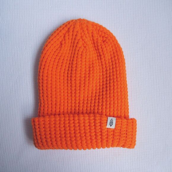 FREE PEOPLE MOVEMENT Cool Down Beanie Orange One Size Soft Slouchy Rib Knit - Picture 1 of 8